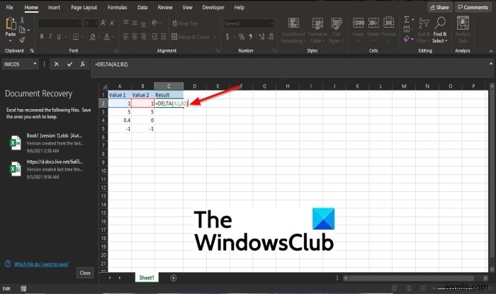 Cách sử dụng hàm DELTA trong Microsoft Excel