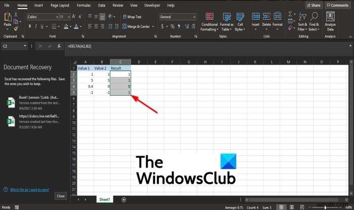 Cách sử dụng hàm DELTA trong Microsoft Excel