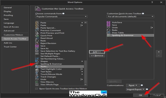 Cách tùy chỉnh Thanh công cụ Truy cập nhanh (Quick Access Toolbar) trong chương trình Office