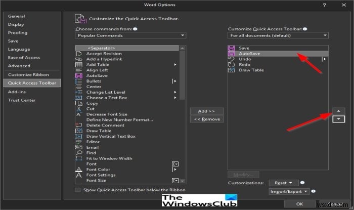 Cách tùy chỉnh Thanh công cụ Truy cập nhanh (Quick Access Toolbar) trong chương trình Office
