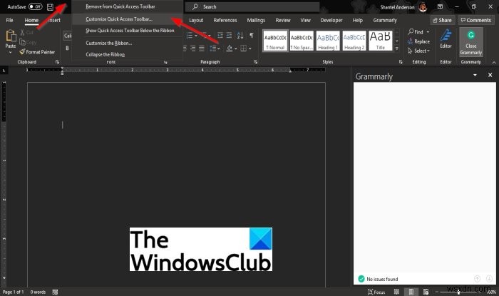 Cách tùy chỉnh Thanh công cụ Truy cập nhanh (Quick Access Toolbar) trong chương trình Office