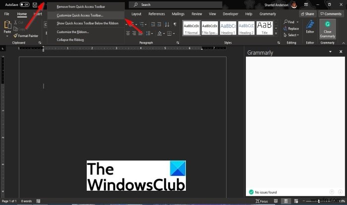 Cách tùy chỉnh Thanh công cụ Truy cập nhanh (Quick Access Toolbar) trong chương trình Office