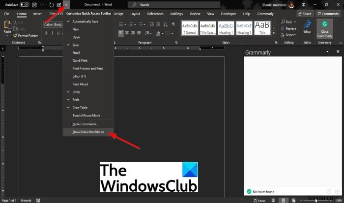 Cách tùy chỉnh Thanh công cụ Truy cập nhanh (Quick Access Toolbar) trong chương trình Office