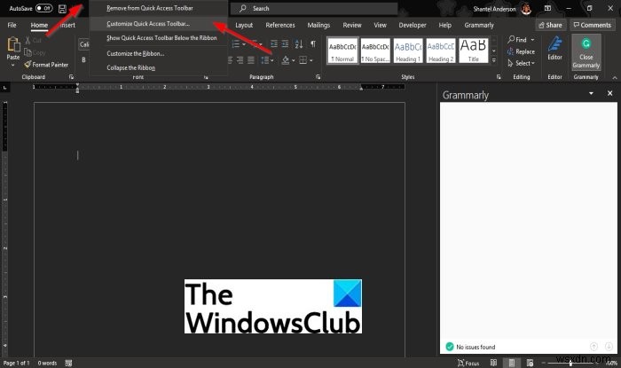 Cách tùy chỉnh Thanh công cụ Truy cập nhanh (Quick Access Toolbar) trong chương trình Office