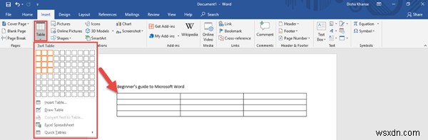 Cách thêm công thức vào bảng trong Microsoft Word