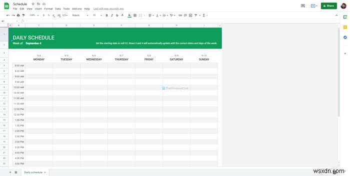 Các mẫu Lịch tốt nhất cho Google Sheets và Excel Online