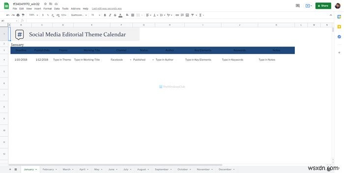 Các mẫu Lịch tốt nhất cho Google Sheets và Excel Online