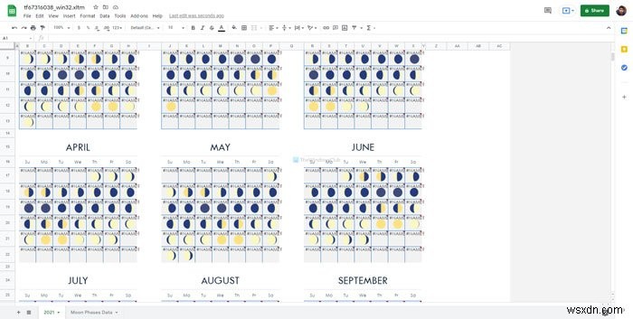 Các mẫu Lịch tốt nhất cho Google Sheets và Excel Online