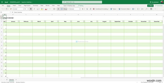 Các mẫu Lịch tốt nhất cho Google Sheets và Excel Online
