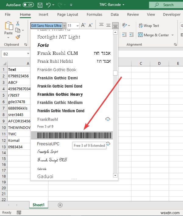 Cách tạo Mã vạch (Barcode) trong Microsoft Excel