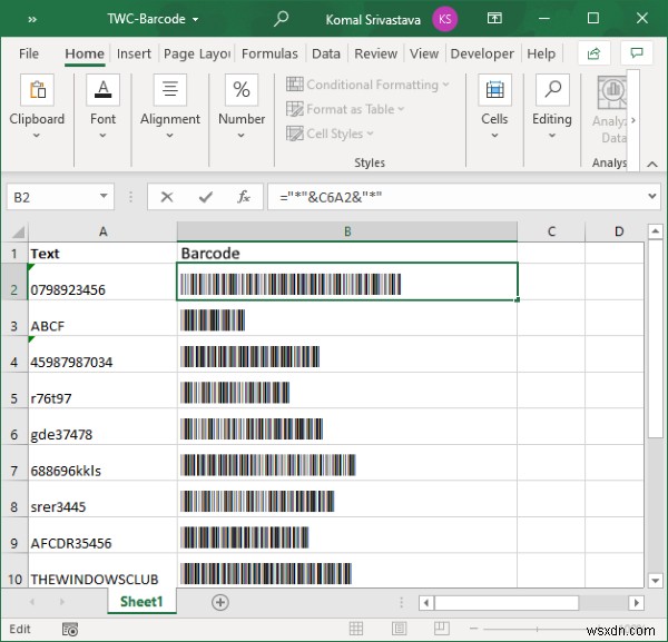 Cách tạo Mã vạch (Barcode) trong Microsoft Excel