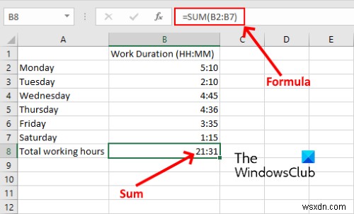 Cách cộng hoặc tính tổng thời gian trong Microsoft Excel