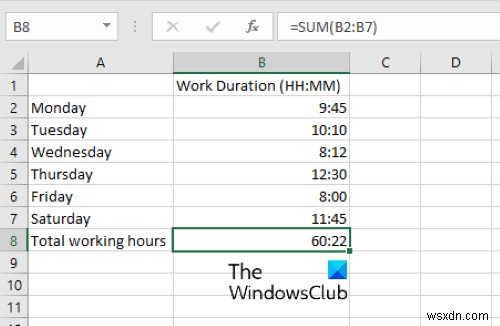Cách cộng hoặc tính tổng thời gian trong Microsoft Excel