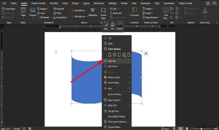 Cách chèn văn bản vào hình dạng trong Microsoft Word