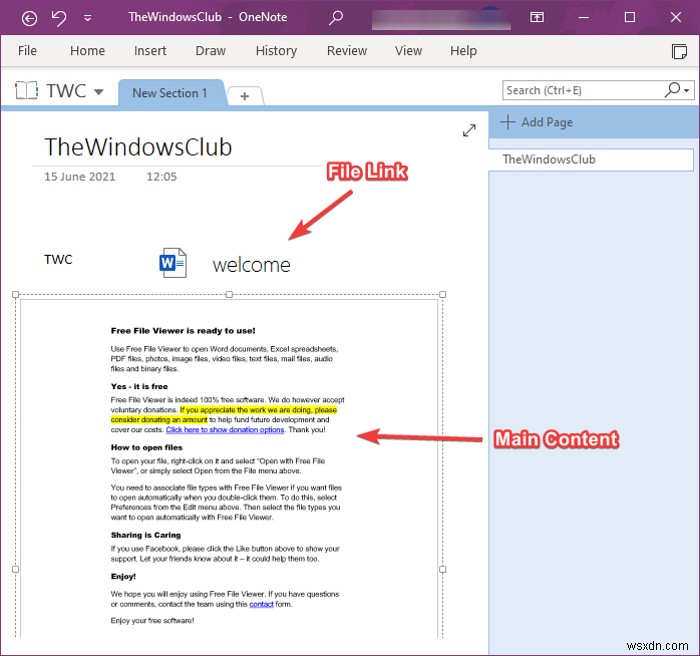 Cách chèn tài liệu Word vào ghi chú OneNote
