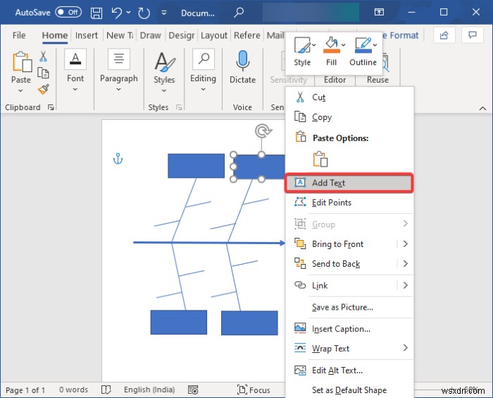 Cách tạo sơ đồ Xương cá (Fishbone Diagram) trong Microsoft Word