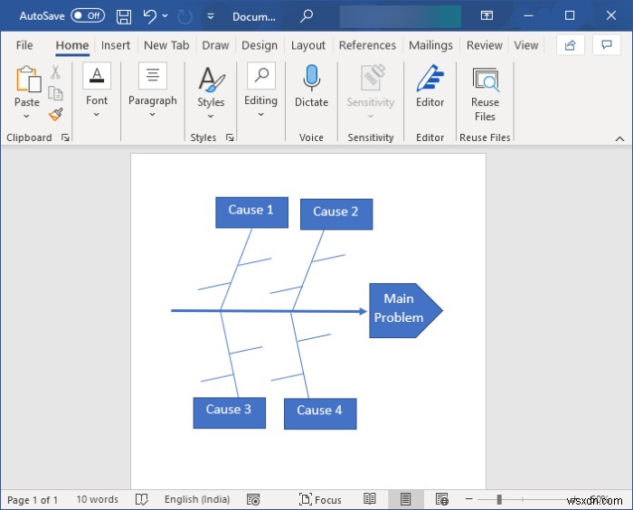 Cách tạo sơ đồ Xương cá (Fishbone Diagram) trong Microsoft Word