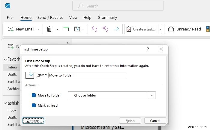 Cách tạo Quick Steps (Các bước nhanh) trong Outlook