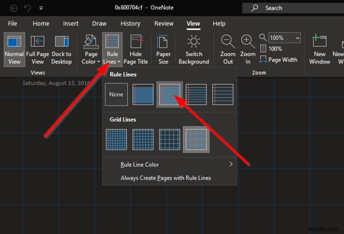 Cách tạo đường lưới (Grid Line) và đường kẻ (Rule Line) trong OneNote