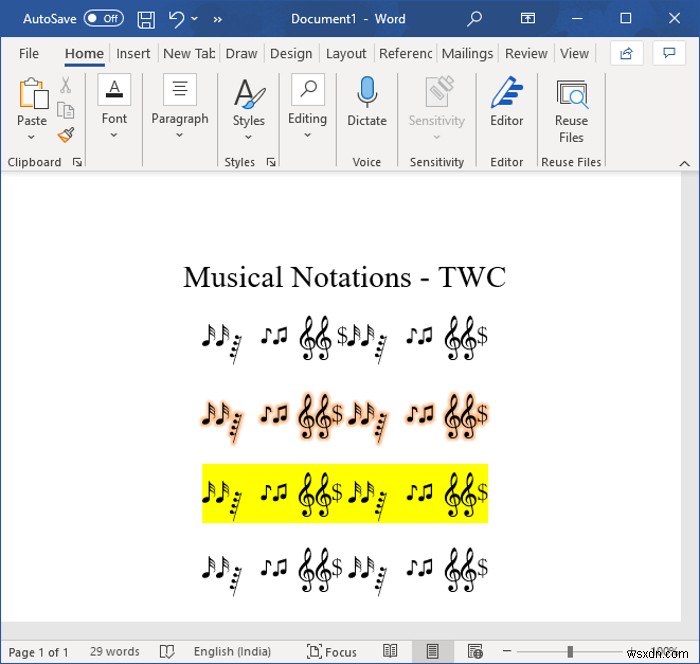 Cách chèn nốt nhạc và ký hiệu âm nhạc vào Microsoft Word