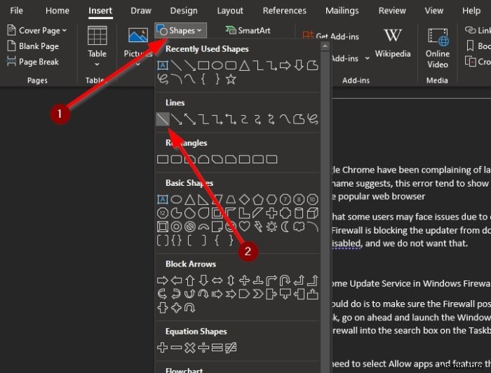Cách chèn đường chấm hoặc đường nét đứt trong Microsoft Word