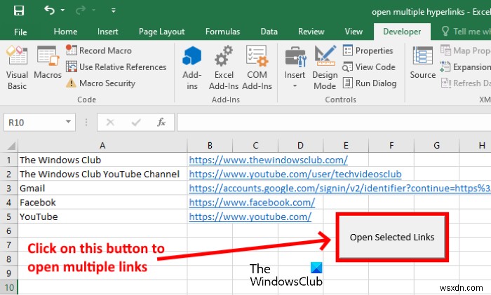 Cách mở nhiều liên kết từ Excel cùng lúc