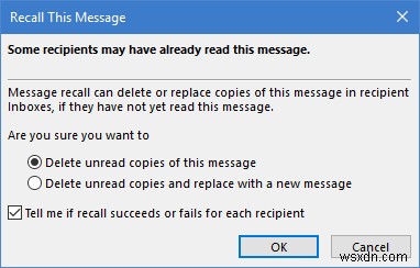 Cách thu hồi và thay thế email trong Microsoft Outlook hoặc Outlook 365