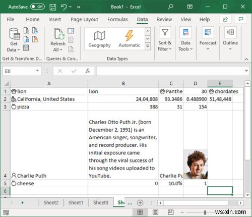 Cách sử dụng tính năng Kiểu dữ liệu tự động trong Microsoft Excel