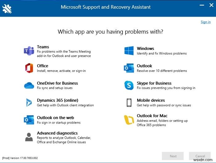 Khắc phục sự cố Outlook và Office 365 bằng một cú nhấp chuột với Microsoft Support and Recovery Assistant