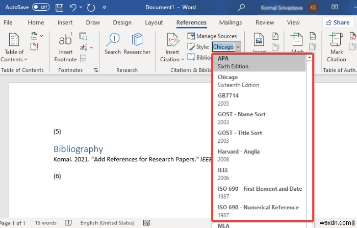 Cách chèn Trích dẫn & Tài liệu tham khảo trong Microsoft Word
