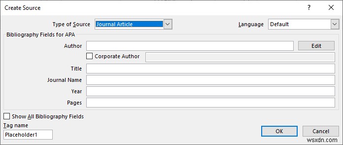 Cách chèn Trích dẫn & Tài liệu tham khảo trong Microsoft Word