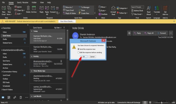 Cách tạo Khảo sát Email trong Outlook