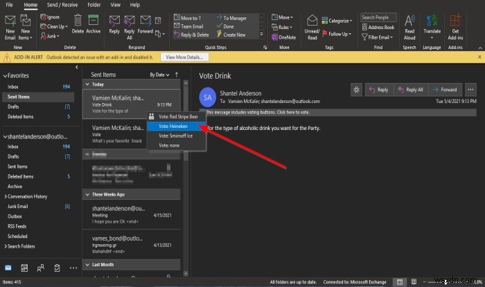 Cách tạo Khảo sát Email trong Outlook