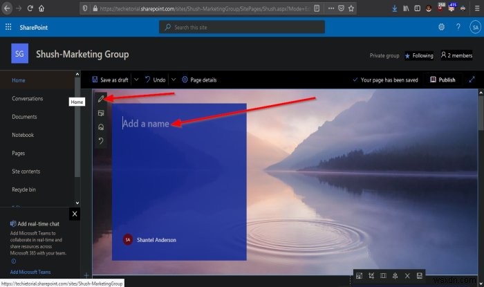 Cách tạo Trang cho trang SharePoint của bạn