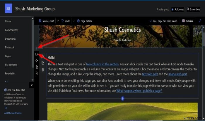 Cách tạo Trang cho trang SharePoint của bạn