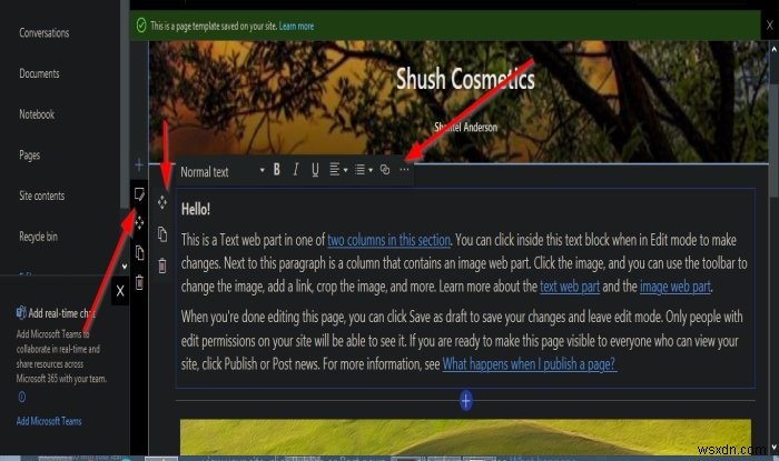Cách tạo Trang cho trang SharePoint của bạn