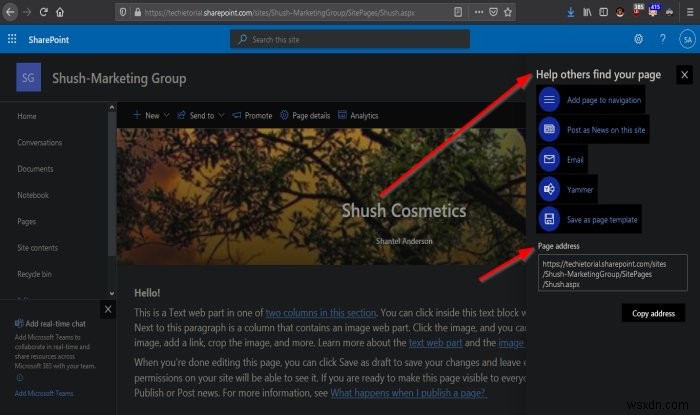 Cách tạo Trang cho trang SharePoint của bạn