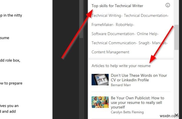 Cách dùng Trợ lý sơ yếu lý lịch LinkedIn trong Microsoft Word