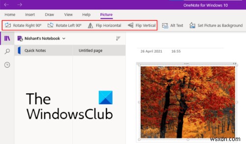 Cách Xoay và Cắt ảnh trong Microsoft OneNote