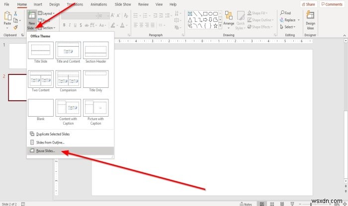 Cách tái sử dụng hoặc nhập slide từ bài trình bày PowerPoint này sang bài khác