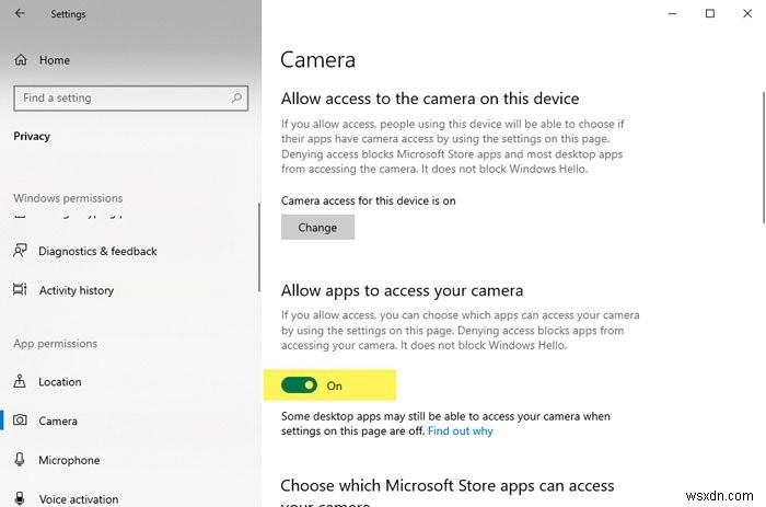 Camera Microsoft Teams bị xám hoặc không hoạt động