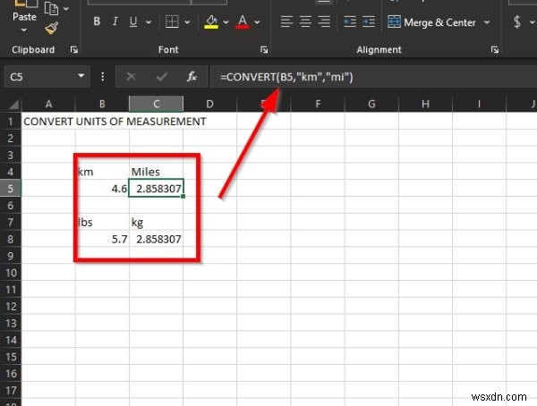 Cách sử dụng Bộ chuyển đổi đơn vị đo lường trong Microsoft Office