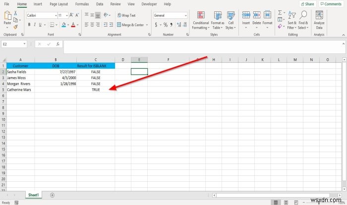 Cách dùng hàm ISBLANK trong Microsoft Excel