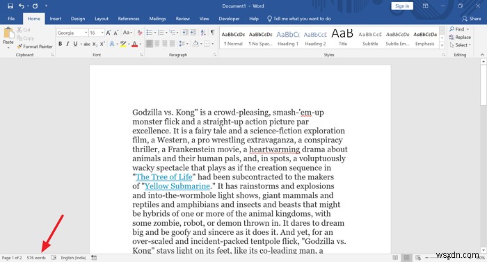 Cách xem số từ (Word Count) trong Word và PowerPoint
