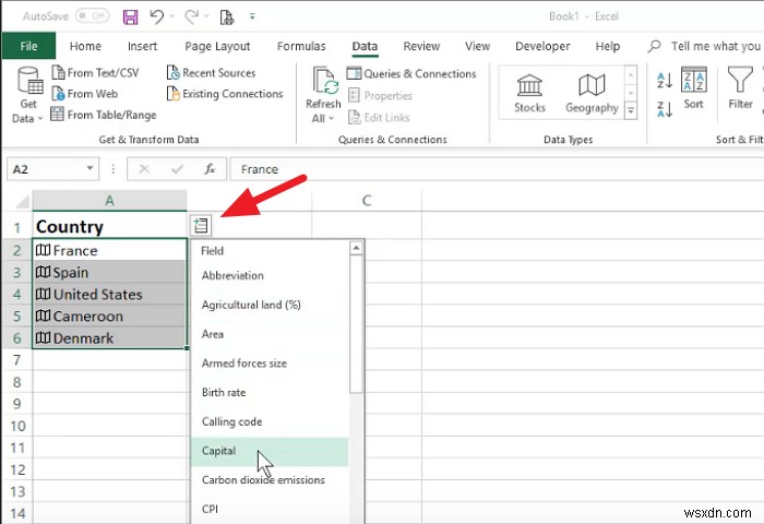 Cách dùng tính năng Dữ liệu Địa lý (Geography Data) trong Microsoft Excel