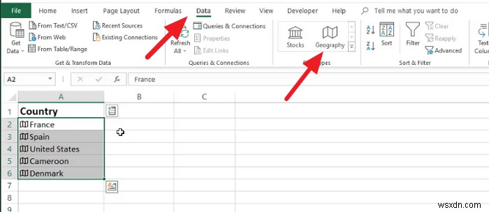 Cách dùng tính năng Dữ liệu Địa lý (Geography Data) trong Microsoft Excel