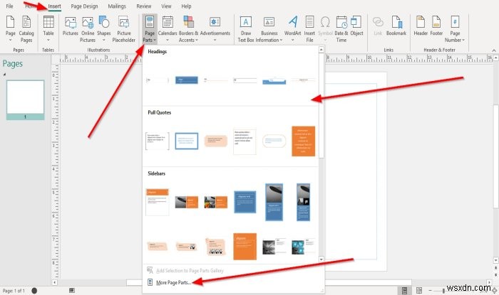 Cách sử dụng tính năng Khối xây dựng (Building Blocks) trong Microsoft Publisher