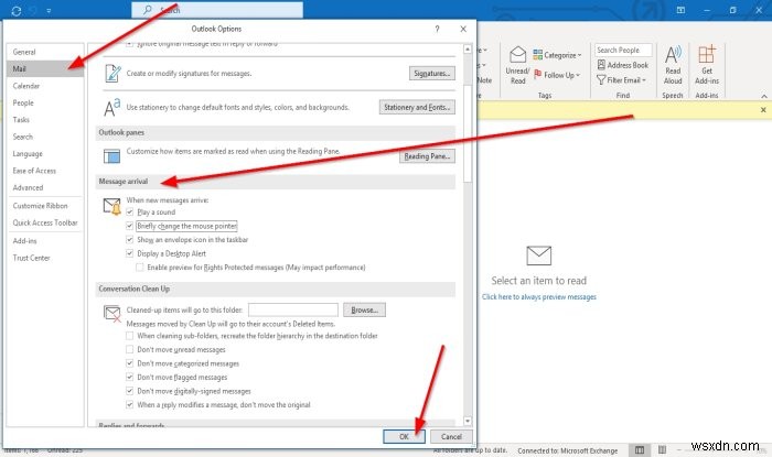 Cách tạo Cảnh báo màn hình (Desktop Alerts) cho email đến trong Outlook