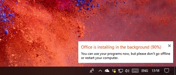 Office cài đặt quá lâu hoặc bạn đang dùng kết nối chậm