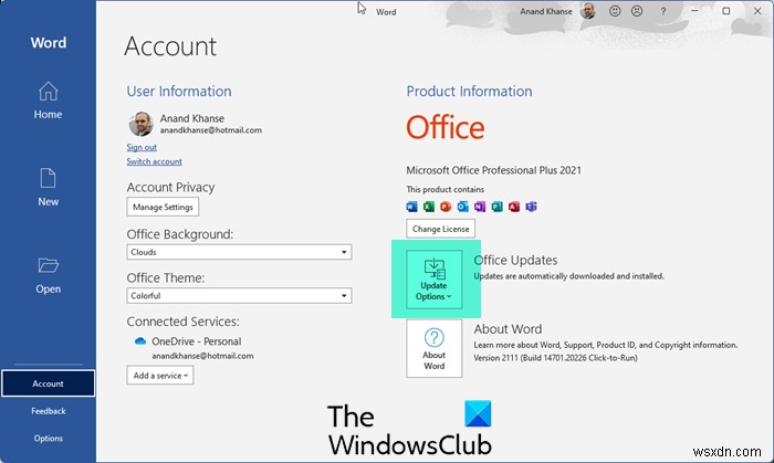 Cách cập nhật Microsoft Office thủ công trong Windows 11/10
